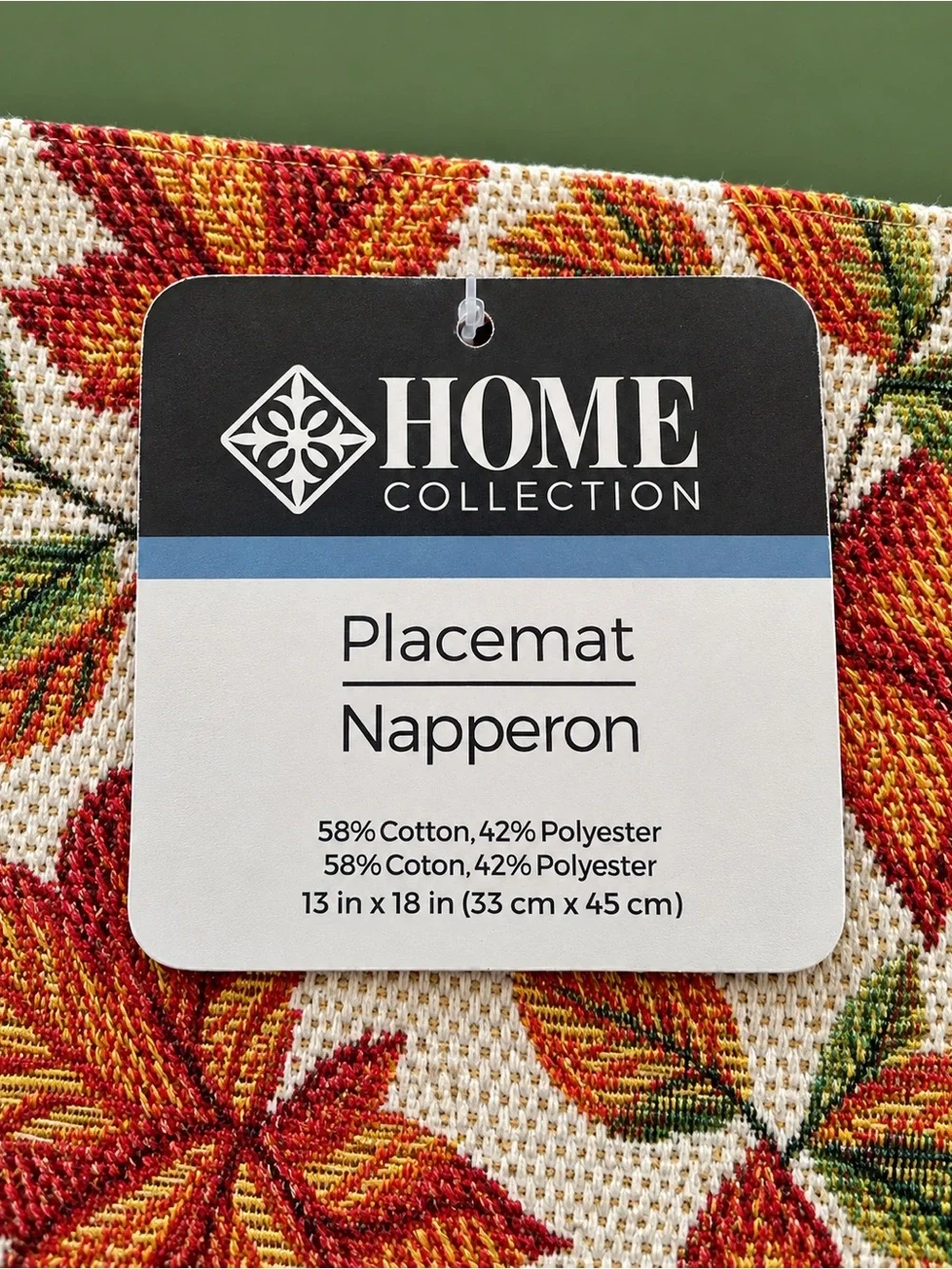 Home Collection Fall Leaf Placemat Set Of 4 Autumn, Thanksgivings, Harvest 🍁🧡🍁🤎🍁
